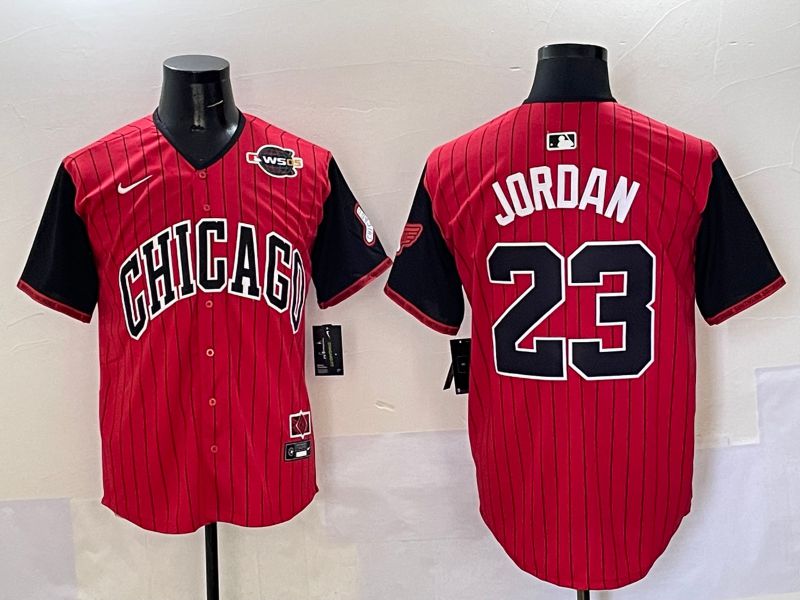 Men Chicago White Sox #23 Jordan Red Stripe Joint Name Nike 2025 MLB Jersey style 40->arizona diamondback->MLB Jersey